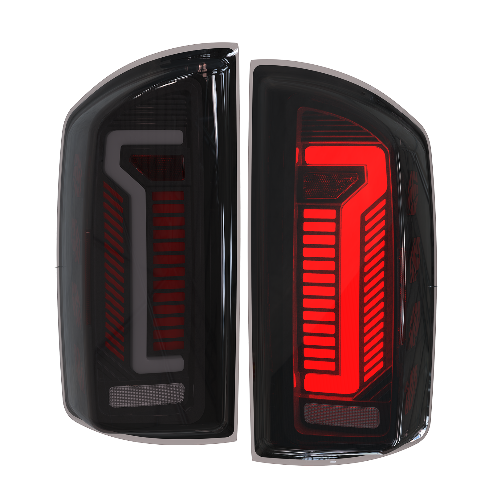 Oksiwa Sequential Full Led taillights for 2007-2008 dodge ram 1500 2007-2009 dodge ram 2500 3500 Starting Animated Rear Light Assembly, Dynamic Turn Signal,Brake Light,Reverse Light Smoked