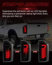 Oksiwa Sequential Full Led taillights for 2007-2008 dodge ram 1500 2007-2009 dodge ram 2500 3500 Starting Animated Rear Light Assembly, Dynamic Turn Signal,Brake Light,Reverse Light Smoked