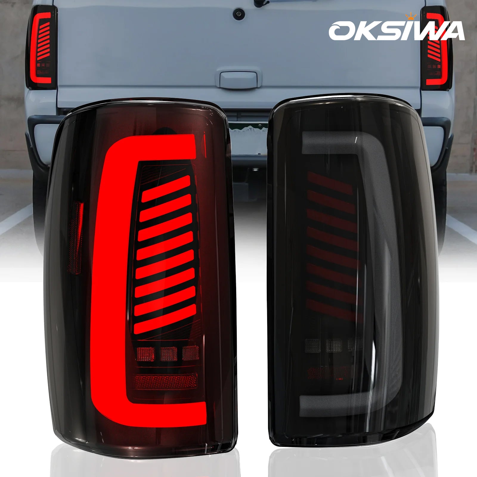 OKSIWA Sequential LED Tail Lights for 2000-2006 Chevy Suburban 1500/2500, Tahoe, GMC Yukon/Yukon XL 1500/2500, with Start-Up Animation, Dynamic Turn Signals, Brake and Reverse Lights