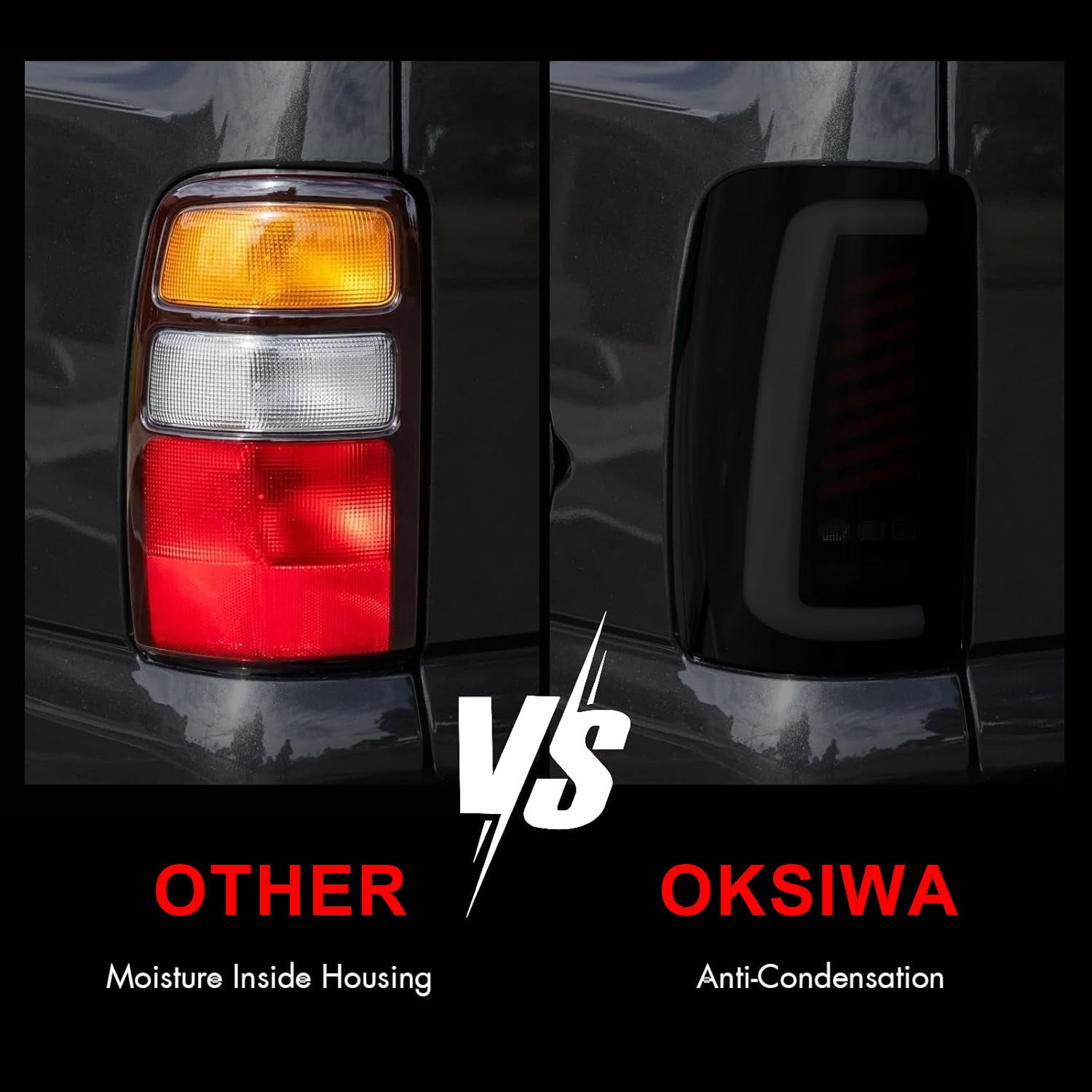 OKSIWA Sequential LED Tail Lights for 2000-2006 Chevy Suburban 1500/2500, Tahoe, GMC Yukon/Yukon XL 1500/2500, with Start-Up Animation, Dynamic Turn Signals, Brake and Reverse Lights