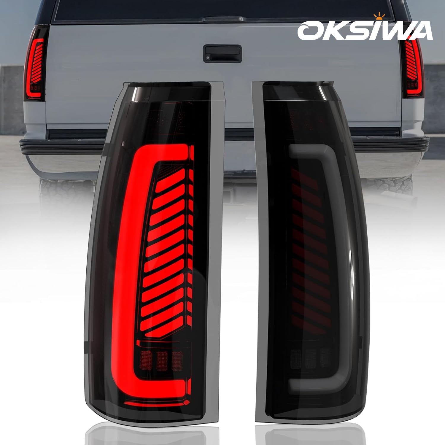 Animated Sequential LED Tail Lights for 1988-1998 Chevy GMC C/K Sierra, 92-99 Suburban Yukon, 95-99 Tahoe,Blazer,Cadillac Escalade Plug & Play-1