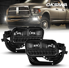 OKSIWA LED Fog Lights for Dodge Ram 1500 2009-2012,Dodge Ram 2500 2010-2018,Dodge Ram 3500 2012-2018 Pickup Truck Bumper Fog Lamps Replacement-1
