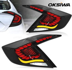 OKSIWA Sequential LED Tail Lights for Honda Civic 10th Gen Sedan 2016-2021 Starting Animated Tail Light Assembly,Parking Light, Brake Turn Signal Lamp, Reverse Light【not for hatchbacks】 Rear lights 1 pair-1