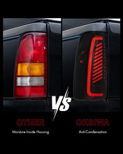 OKSIWA Sequential LED Tail Lights for 1999-2002 Chevy Silverado 1500/2500 & 1999-2006 GMC Sierra 1500/2500/3500 with Start-Up Animation, Dynamic Turn Signals, Brake Light,Reverse Light -Smoked