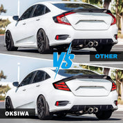 OKSIWA LED Tail Lights for Honda Civic 10th Gen Sedan 2016-2021,Rear Tail Lamps Assembly with Starting Animated,One Pair Sequential LED Turn Signal,Smoked(Not Fit Hatchback & Type R)