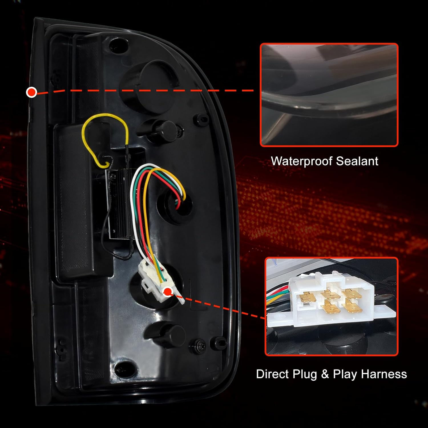 OKSIWA Sequential Full LED Tail Lights Compatible With 1995-2000 Toyota Tacoma,with Start-up Animation, Dynamic Turn Signal, Brake, Reverse Lights, Tail Lamp Rear Light Replacement