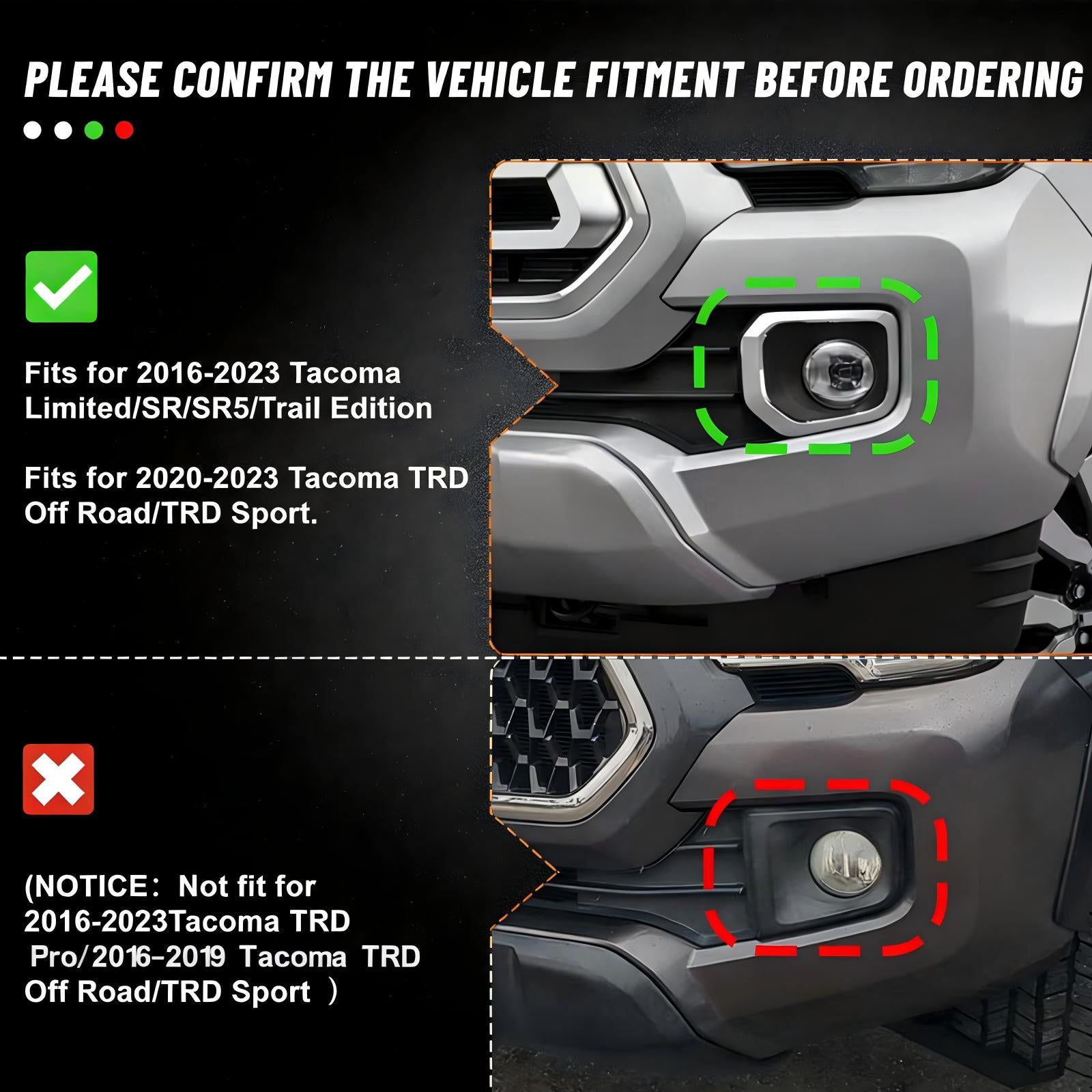 OKSIWA LED Front Bumper Fog Light for 2016-2023 Tacoma, DRL Daytime Running Lights with Amber Turn Signal, LED Fog Lamps Assemblies | 1 Pair