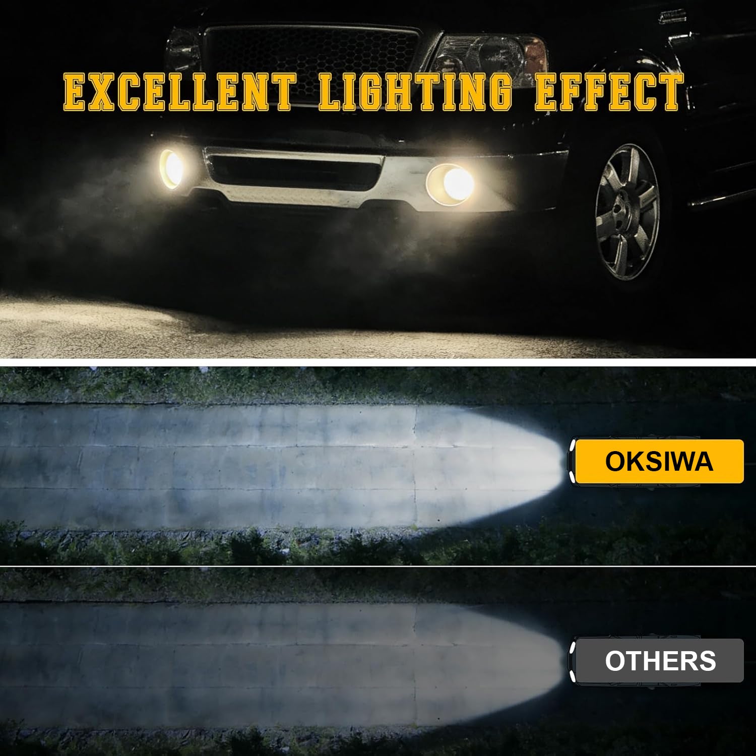 OKSIWA Front Driving Fog Lamps Assembly Fit for 2005 2006 2007 2008 Ford F150, 2006-2010 Lincoln Mark LT,DOT Certified - 1 Pair（Halogen Bulbs）-4
