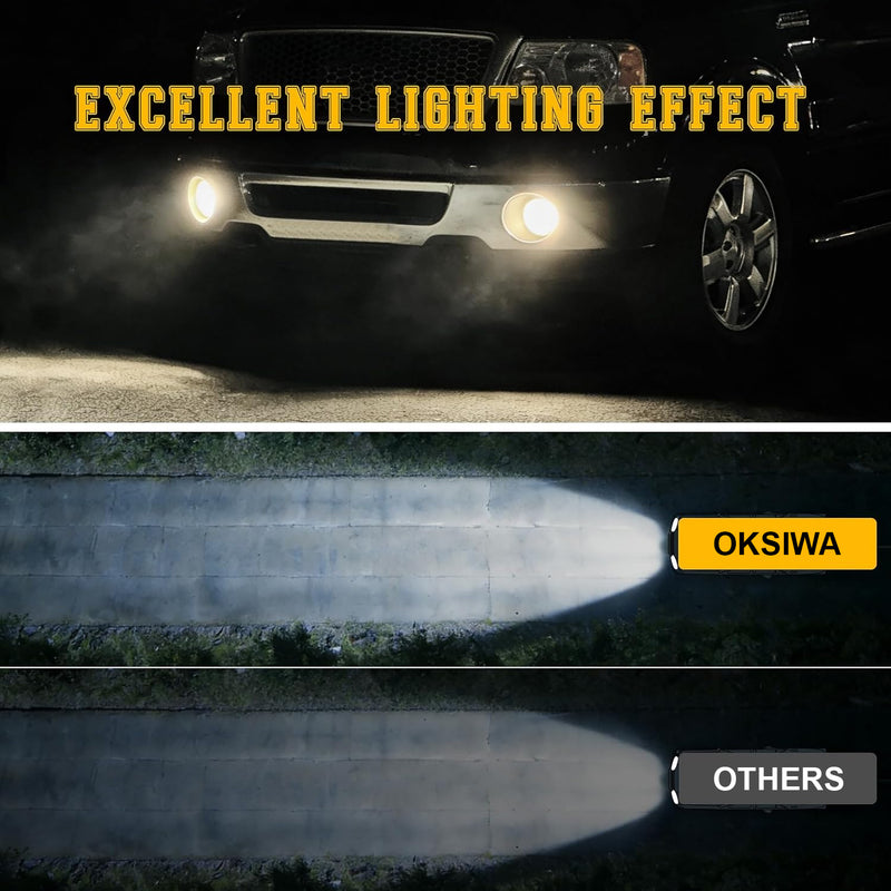 OKSIWA Front Driving Fog Lamps Assembly Fit for 2005 2006 2007 2008 Ford F150, 2006-2010 Lincoln Mark LT,DOT Certified - 1 Pair（Halogen Bulbs）-4