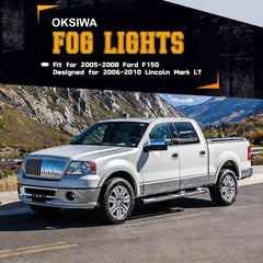 OKSIWA Front Driving Fog Lamps Assembly Fit for 2005 2006 2007 2008 Ford F150, 2006-2010 Lincoln Mark LT,DOT Certified - 1 Pair（Halogen Bulbs）-5