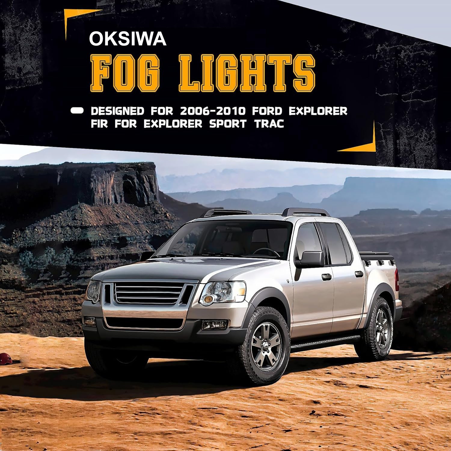 OKSIWA 2006-2010 Ford Explorer Fog Lights Pair - Direct Replacement for Original for Lights- Fits 2008-2010 Explorer Sport Trac - OEM Style Clear Lens, Weatherproof Housing (Driver & Passenger Side)-5