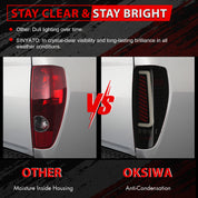 OKSIWA Full LED Tail Light Assembly for 2004-2012 Chevy Colorado/2004-2012 GMC Canyon/2006 Isuzu i-280/i-350/2007-2008 Isuzu i-290/i-370 - Animated Star-up, Dynamic Turn Signal, Brake, Reverse Lights,1 Pair