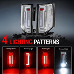 OKSIWA Transparent Sequential Full Led Tail Light Fit for 2011-2020 Dodge Grand Caravan & Ram C/V Starting Animated, Dynamic Turn Signal Lights, Reverse Lights, Brake Lights, Rear Lights Assembly-2