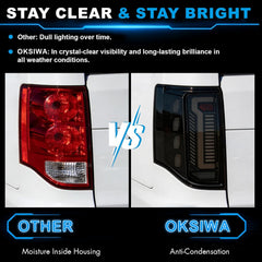 OKSIWA Sequential LED Tail Lights Kit for 2011-2020 Dodge Grand Caravan, LED Rear Lights Assembly with Start-Up Animation, Dynamic Turn Signals, Brake Light,Reverse Light -Smoked-6