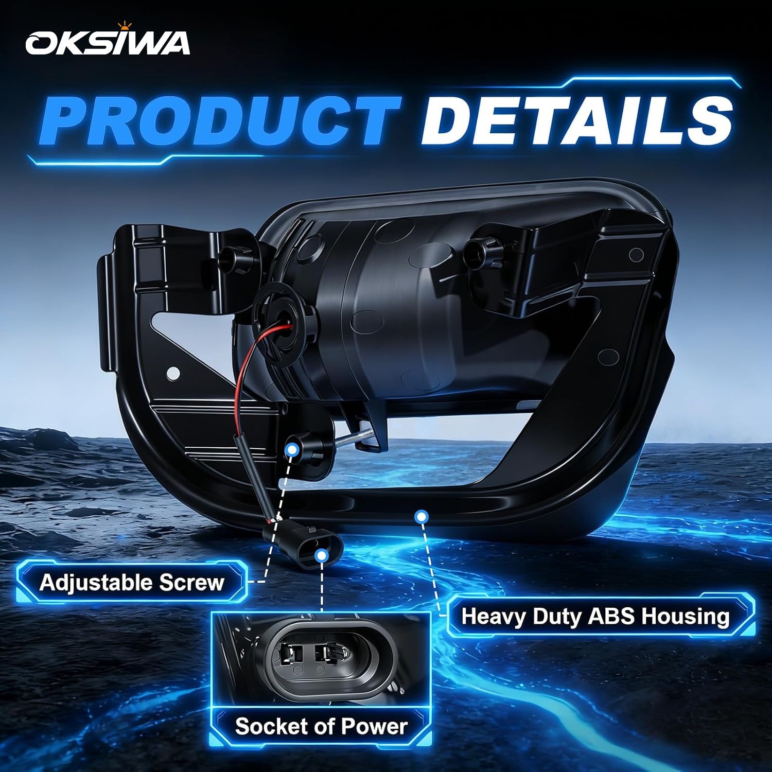 OKSIWA LED Fog Lights Assembly Fit for Ram 1500 2009-2012,Dodge Ram 2500 2010-2018,Dodge Ram 3500 2012-2018 Replacement For Original Truck Bumper Fog Lamps Replacement,DOT Certified- 1Pair-4