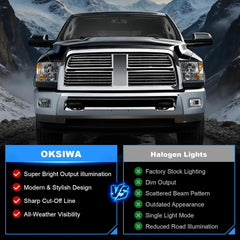 OKSIWA LED Fog Lights Assembly Fit for Ram 1500 2009-2012,Dodge Ram 2500 2010-2018,Dodge Ram 3500 2012-2018 Replacement For Original Truck Bumper Fog Lamps Replacement,DOT Certified- 1Pair-6