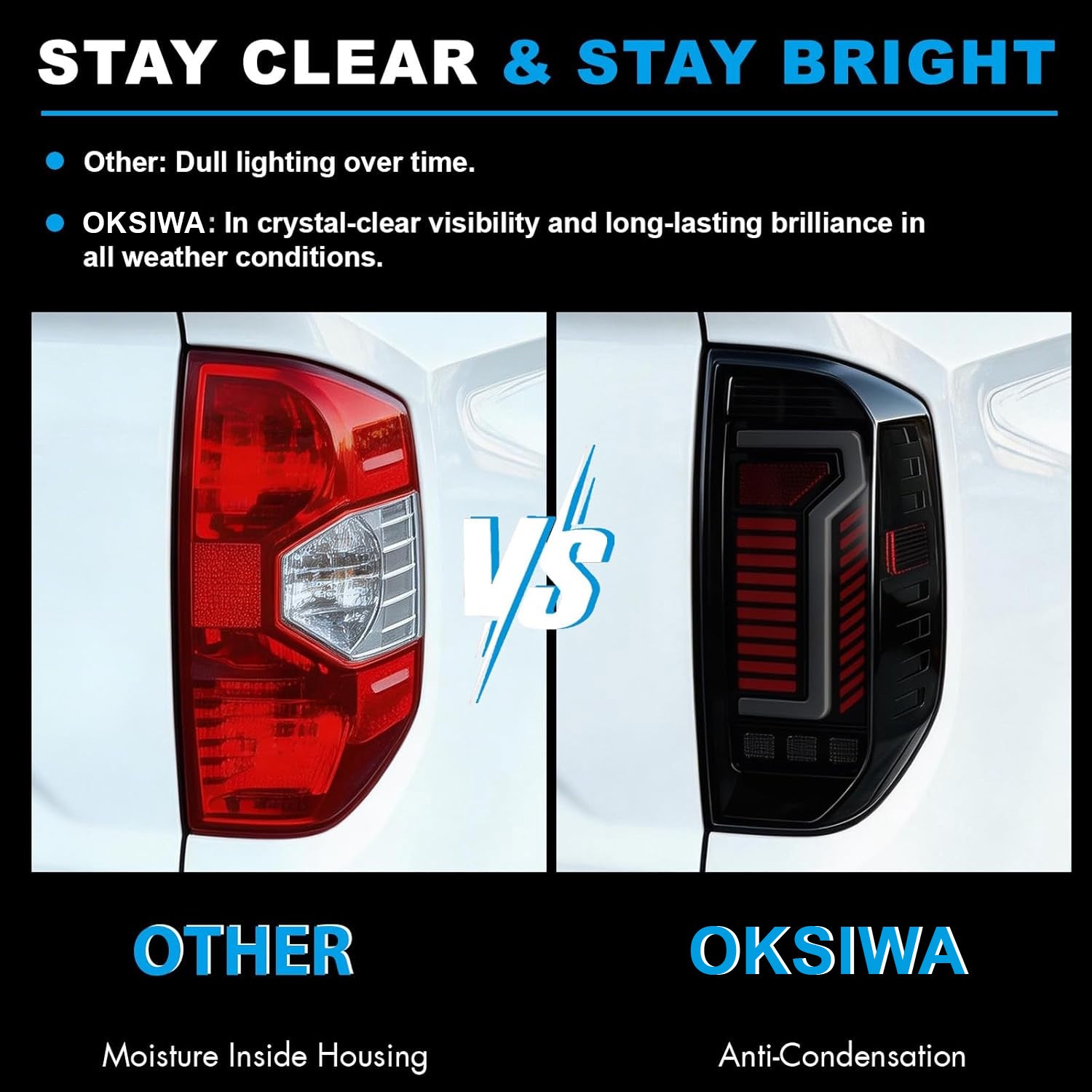 Animated Sequential Smoked LED Tail Lights for 2014-2021 Toyota Tundra Weatherproof Plug & Play-5