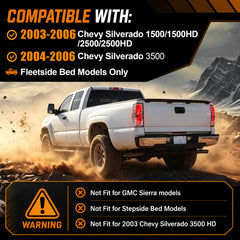Sequential Clear LED Tail Lights with Startup Animation for 2003-2006 Chevy Silverado Plug & Play Waterproof-3