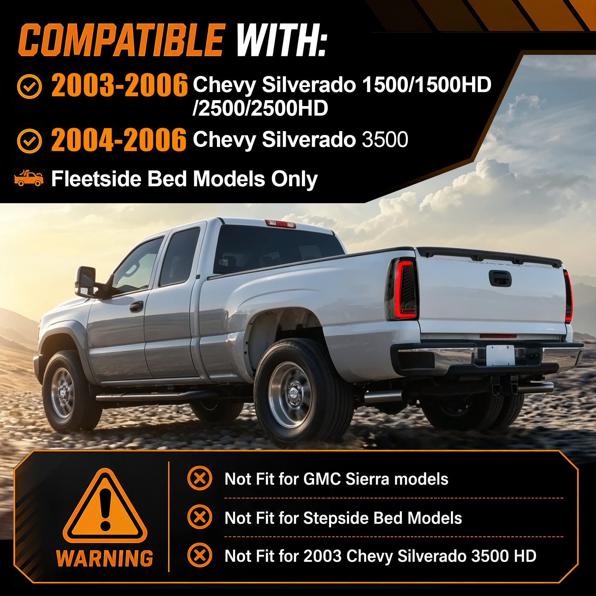 Animated Sequential Smoked LED Tail Lights for 2003-2006 Chevy Silverado Plug & Play-3