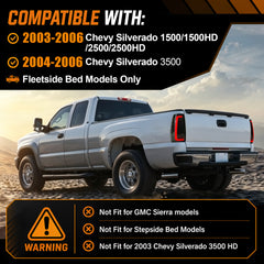Animated Sequential Smoked LED Tail Lights for 2003-2006 Chevy Silverado Plug & Play-3