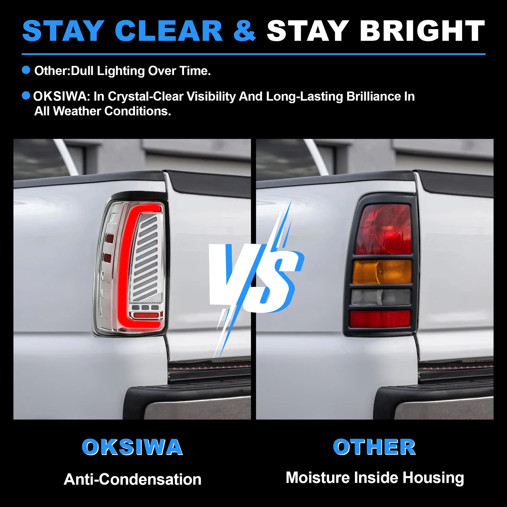 Sequential LED Tail Lights with Startup Animation for 1999-2006 GMC Sierra & 1999-2002 Chevy Silverado Clear Lens Plug & Play-5