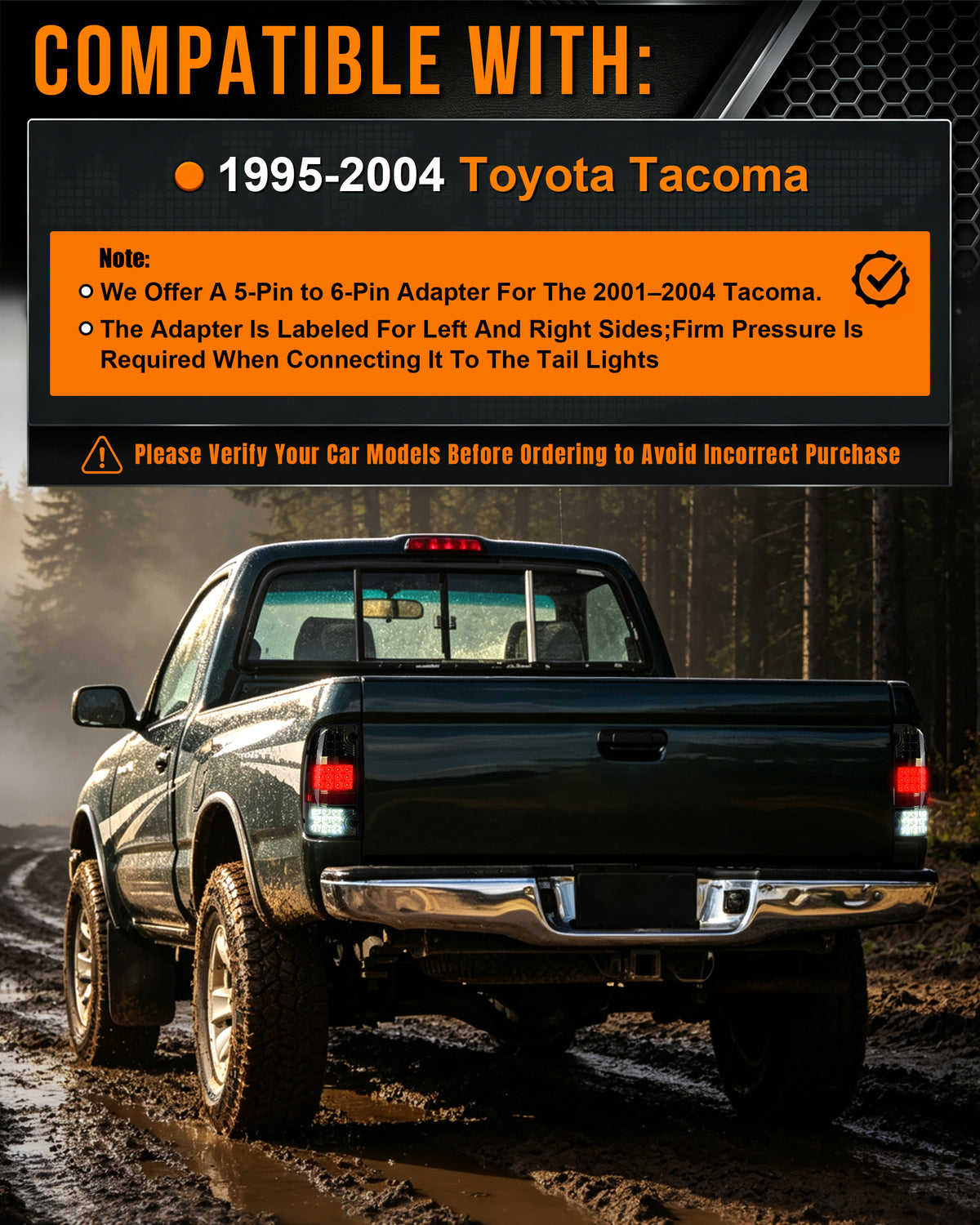 LED Tail Lights for 1995-2004 Toyota Tacoma,Plug and Play-4