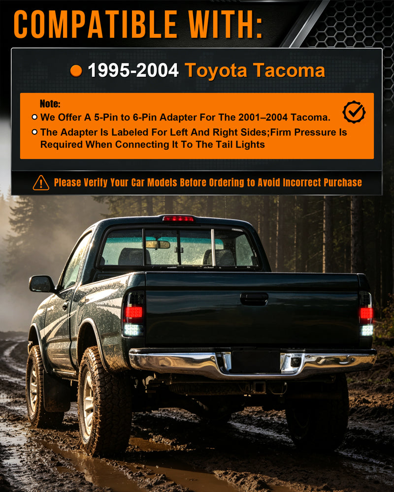 LED Tail Lights for 1995-2004 Toyota Tacoma,Plug and Play-4