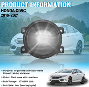 For 2013-2015 Honda Accord Civic CR-Z 2018-2021 Odyssey LED Fog Lights Lamps