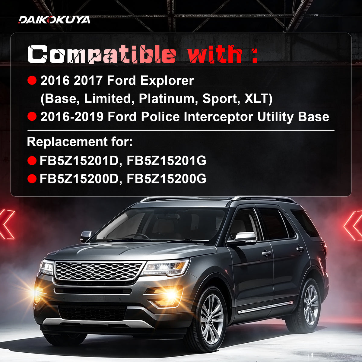 DOT Approved Fog Lights for 2015 - 2017 Ford Explorer-2