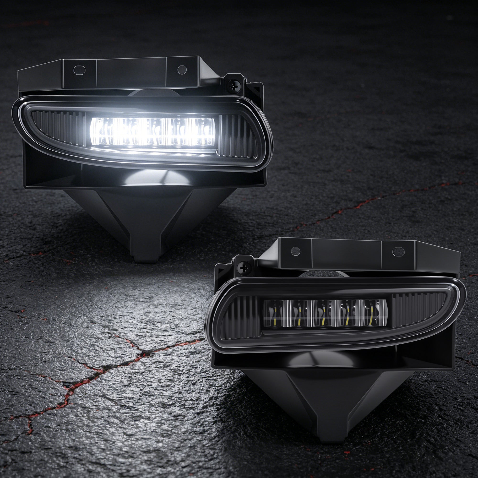 OKSIWA Fog Lights Assembly Compatible with 1999-2004 Ford Mustang, Bumper Driving Fog lamp Assembly Replacement (LED Fog Lights)