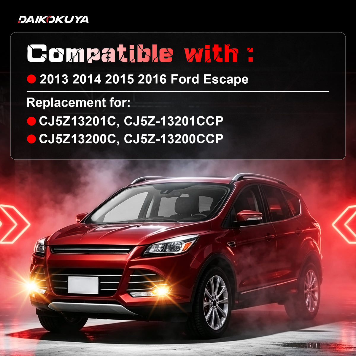 DOT Approved Fog Lights for 2013 - 2016 Ford Escape-2