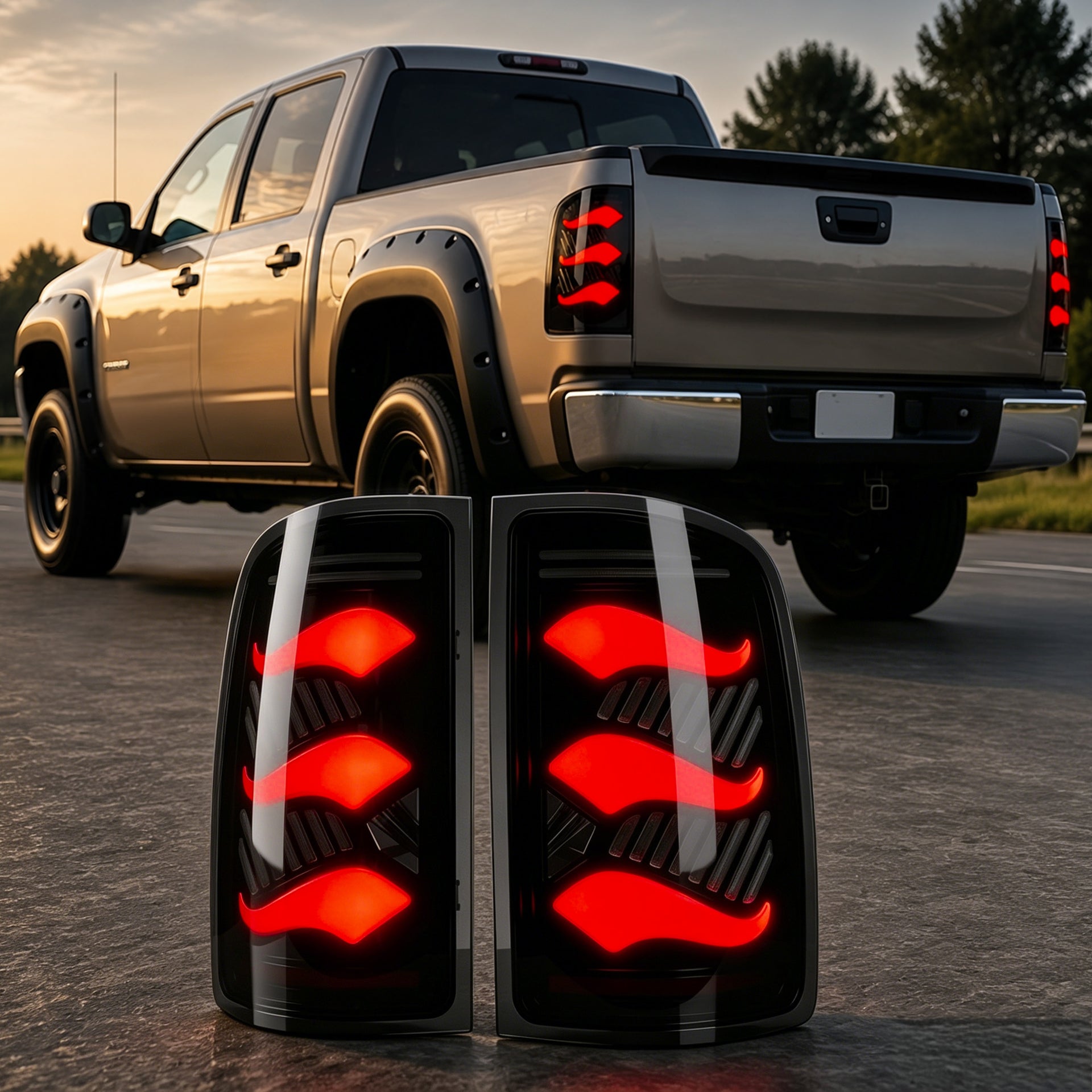 LED Tail Lights for 2007-2013 GMC Sierra 1500 installed on 2013 GMC Sierra 1500 SLE