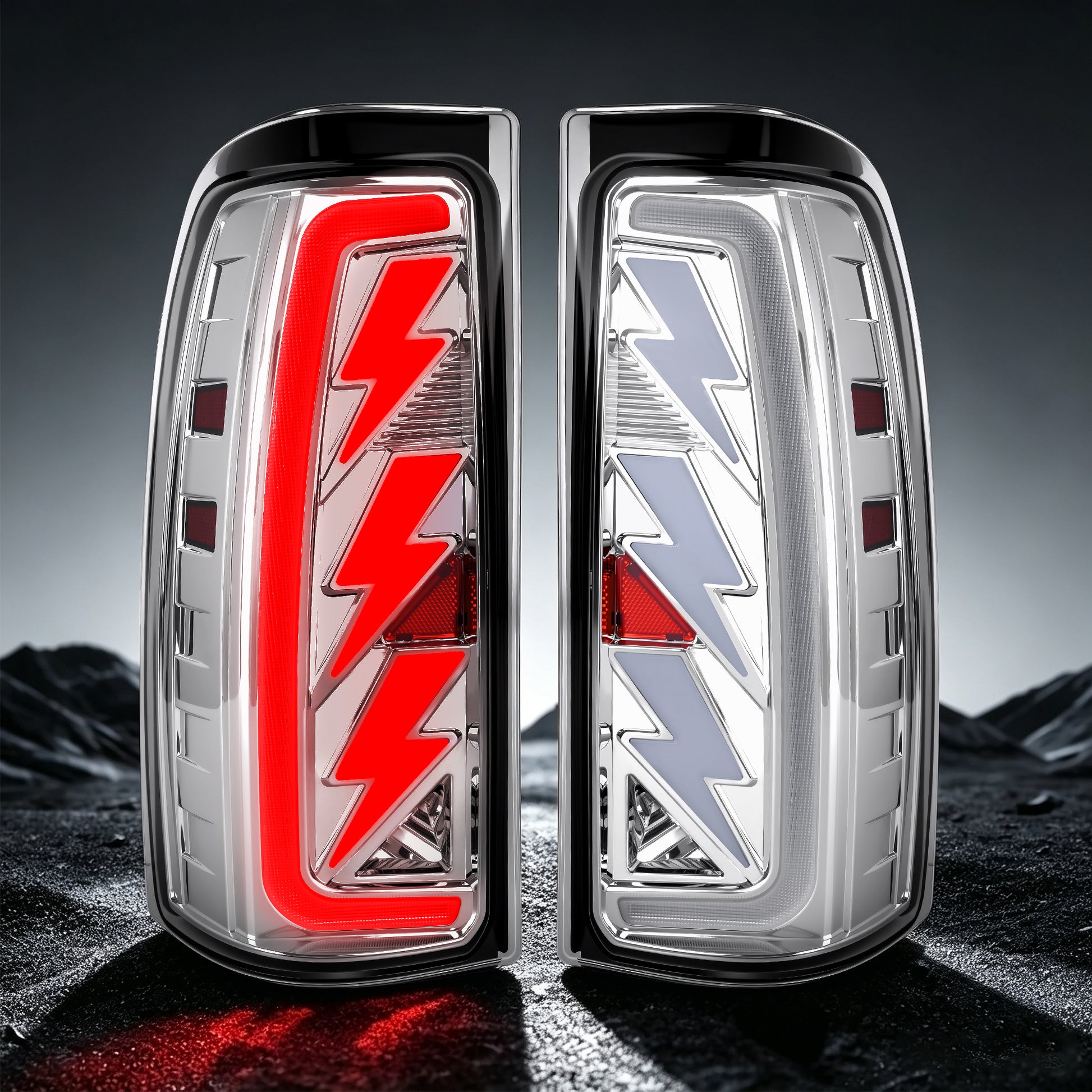 Sequential LED Tail Lights with Startup Animation for 1999-2006 GMC Sierra & 1999-2002 Chevy Silverado Clear Lens Plug & Play-1