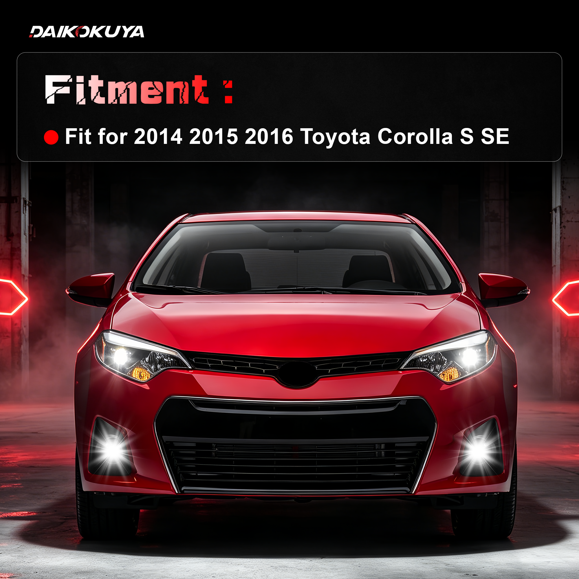 DOT Approved LED Fog Light for 2014–2016 Toyota Corolla S/SE, Wiring Harness Included, 1 Pair-2