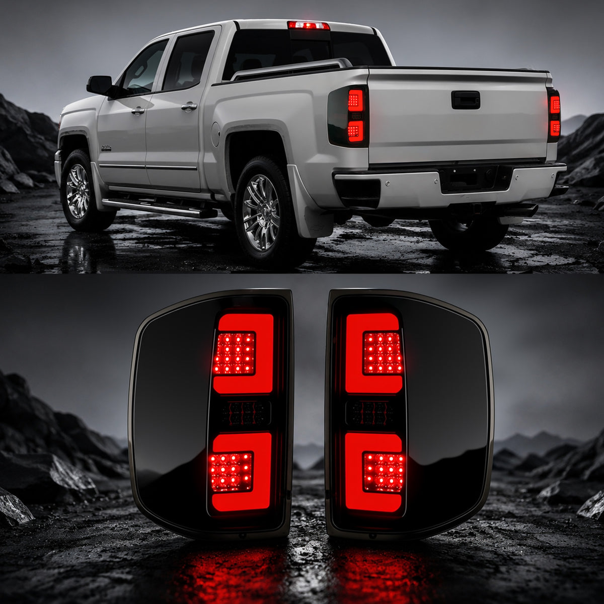 LED Tail Light for 2014–2018 Chevy Silverado 1500 & 2019 Silverado 1500 LD, 15 - 19 Silverado 3500HD, 15 - 19 GMC Sierra 3500HD-6