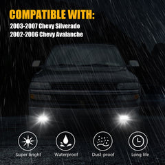 DOT Approved LED Fog Lights with White DRL & Amber Turn Signal for 2003-2006 Chevy Silverado & 2002-2006 Avalanche Clear Lens Plug & Play-7