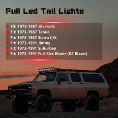 Animated Sequential Smoked LED Tail Lights for 1973-1987 Chevy GMC C/K Pickup & SUV Plug & Play-3