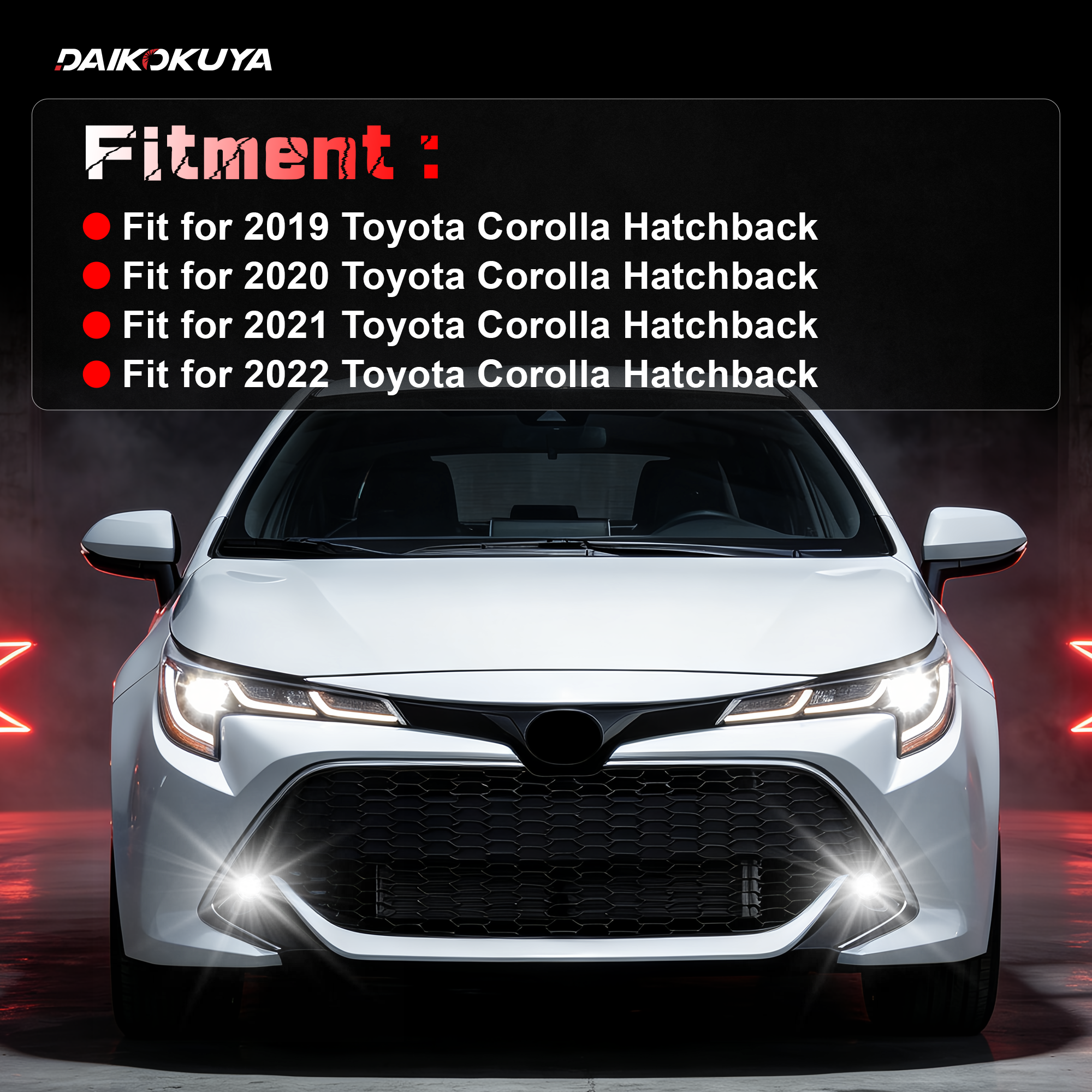 DOT Approved LED Fog Light with DRL for 2019–2022 Toyota Corolla Hatchback, Plug & Play, 1 Pair-3