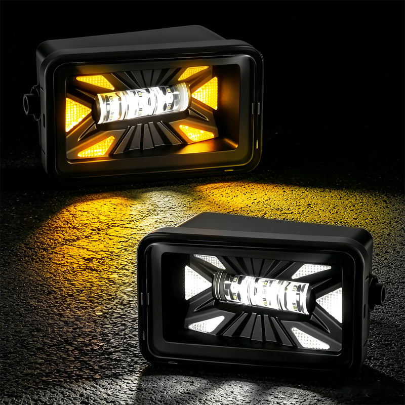 OKSIWA LED Fog Lights with DRL For 2015-2020 Ford F-150 Bumper Driving Fog Lamps Set Assembly Kit 1 Pair (Clear Lens) 2015 2016 2017 2018 2019 2020-1