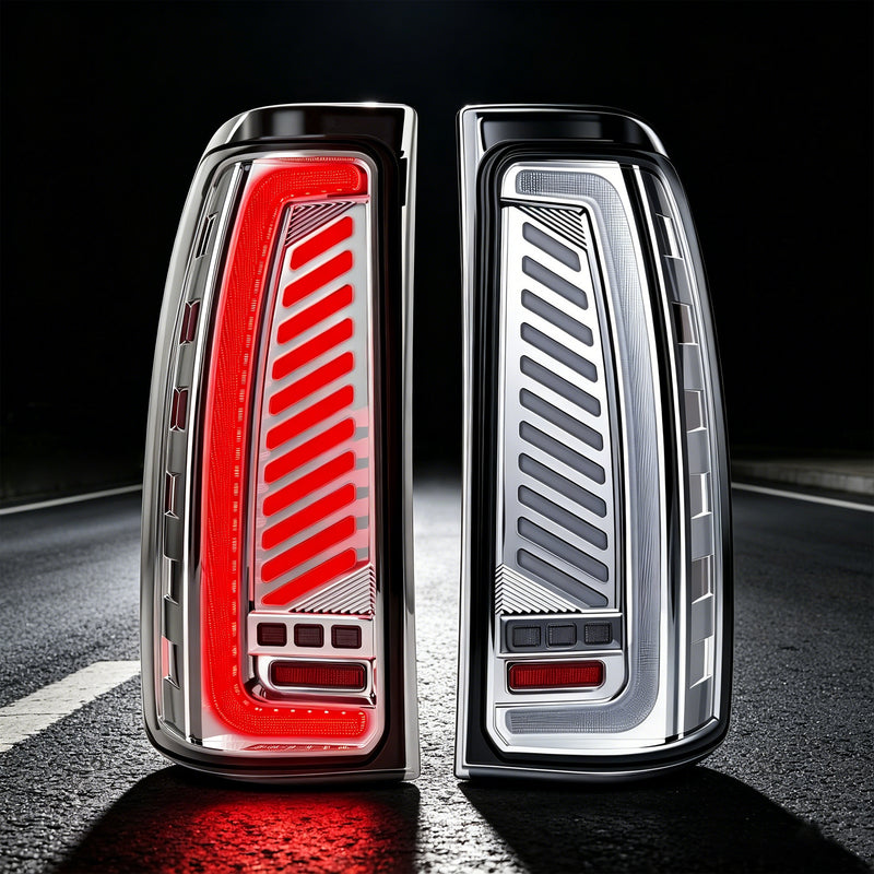 Sequential Clear LED Tail Lights with Startup Animation for 2003-2006 Chevy Silverado Plug & Play Waterproof-1