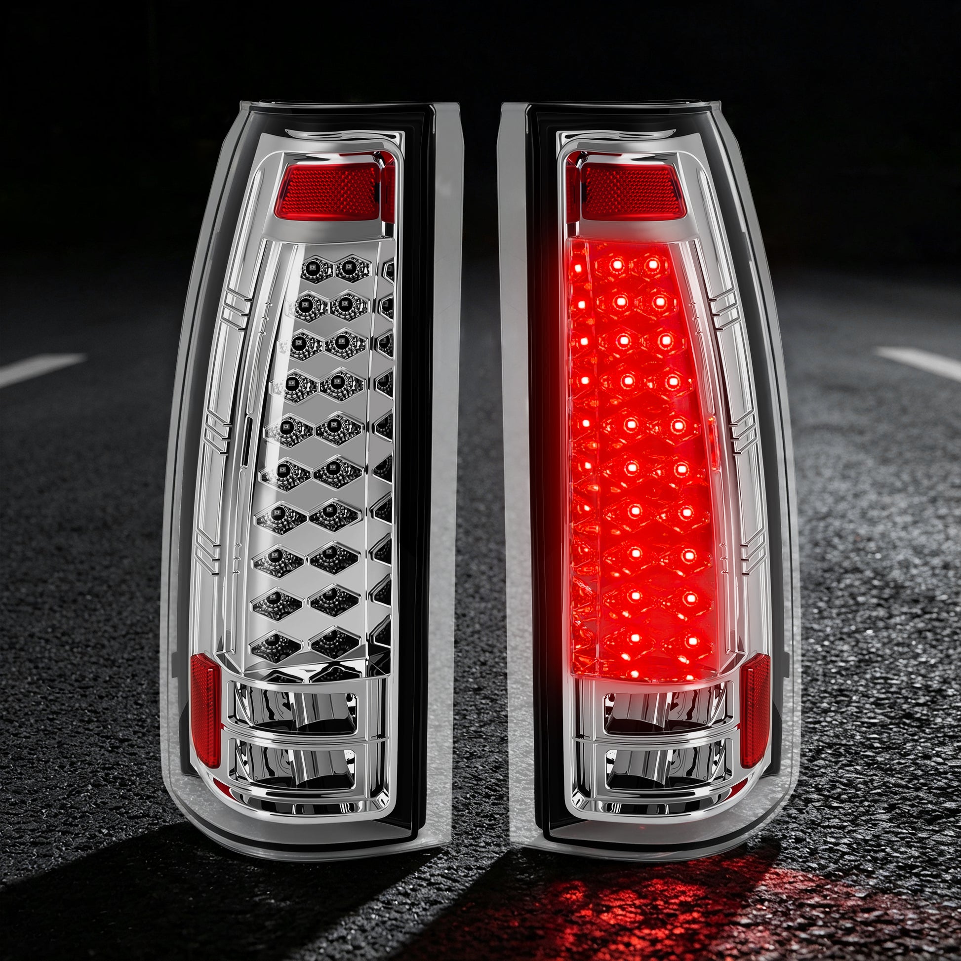 LED Tail Lights with Clear Lens for 1988-1998 Chevy GMC C/K Sierra, 92-99 Suburban Yukon, 95-99 Tahoe,Blazer,Cadillac Escalade Plug & Play-7