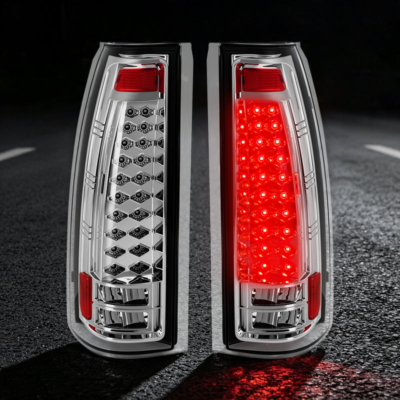 LED Tail Lights with Clear Lens for 1988-1998 Chevy GMC C/K Sierra, 92-99 Suburban Yukon, 95-99 Tahoe,Blazer,Cadillac Escalade Plug & Play-7