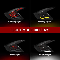 OKSIWA Sequential LED Tail Lights for Honda Civic 10th Gen Sedan 2016-2021 Starting Animated Tail Light Assembly,Parking Light, Brake Turn Signal Lamp, Reverse Light【not for hatchbacks】 Rear lights 1 pair-3