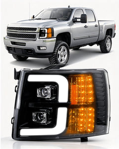 LED Dual Project Headlights Compatible with 2007-2014 Chevy Silverado-1