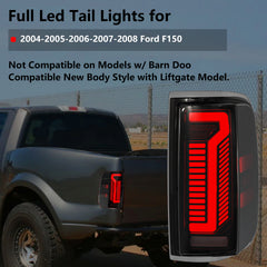 OKSIWA Sequential Full LED Tail Lights for 2004-2008 Ford F150 - Animated, Dynamic Turn Signal, Brake, Reverse - Smoked Rear Light Assembly-2
