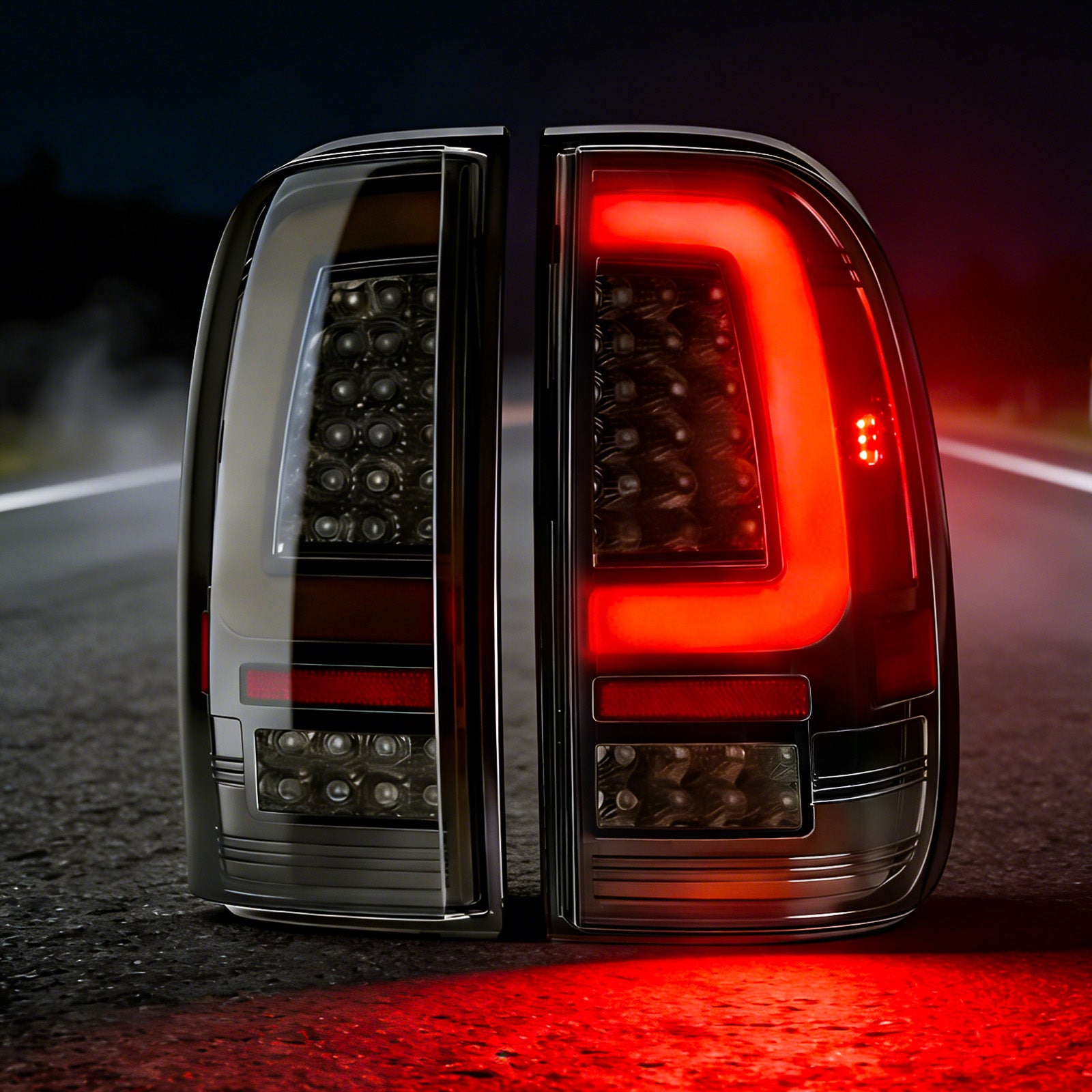 OKSIWA C-Shape Full LED Tail Lights for 2008-2016 Ford F250/ F350/ F450 Super Duty, High-Brightness Brake & Rear Lights, Tail Lamp Replacement for Truck, Oem Design,WaterProof