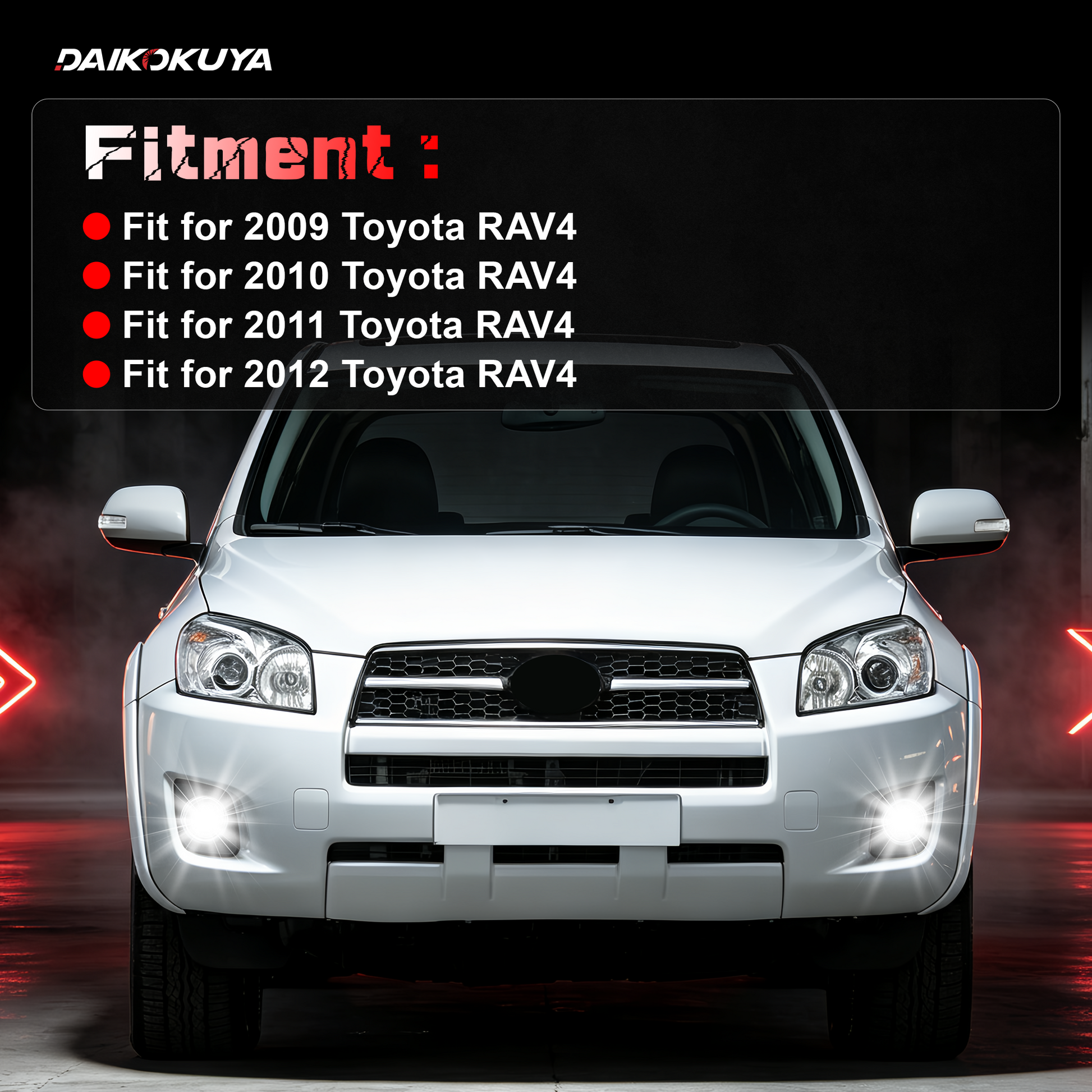 DOT Approved LED Fog Light for 2009–2012 Toyota RAV4, Plug & Play, 1 Pair-2