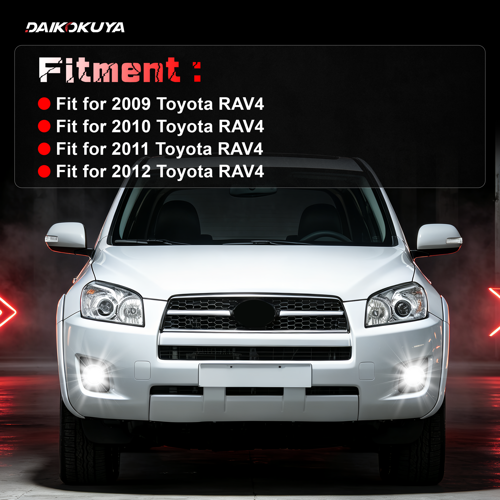 DOT Approved LED Fog Light for 2009–2012 Toyota RAV4, Plug & Play, 1 Pair-2