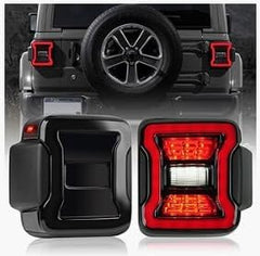 OKSIWA LED Tail Lights for Jeep Wrangler JK & JKU 2018-2023, Smoked Lens Red Clear Lens Replacement Assembly, Brake Stop Turn Reverse Lights, Plug and Play Upgrade from Halogen (Smoked)-1