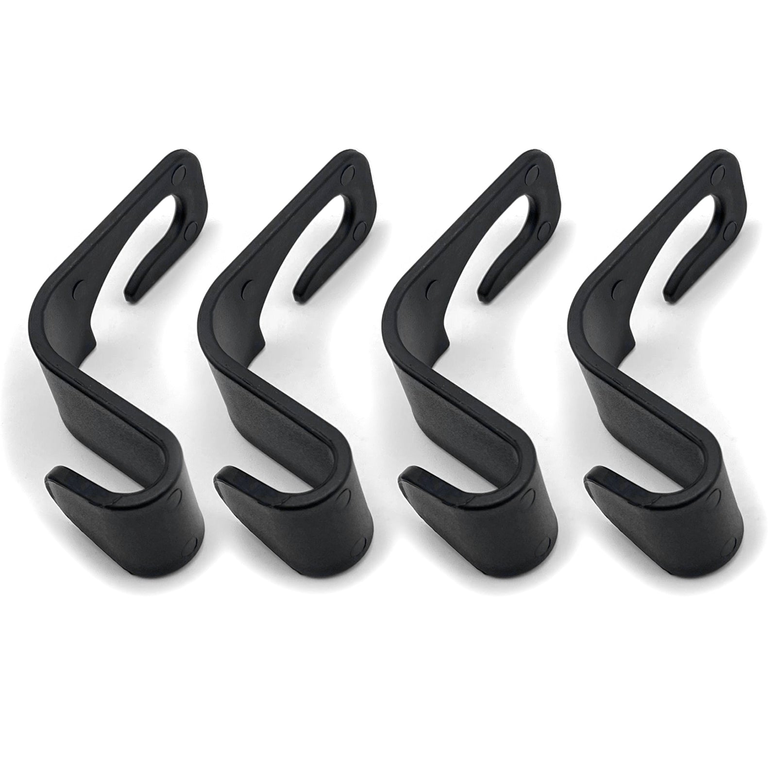 4pcs Black Car Seat Front Back Headrest Hooks Truck Coat Purse Bag Hanger Holder